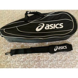 ASICS Tennis Racket Bag w/ Shoulder Strap Black Carrying Case Cover
